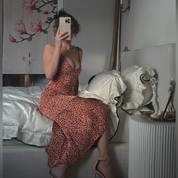 Red leopard print frill dress🐆 - Picture 1 of 6